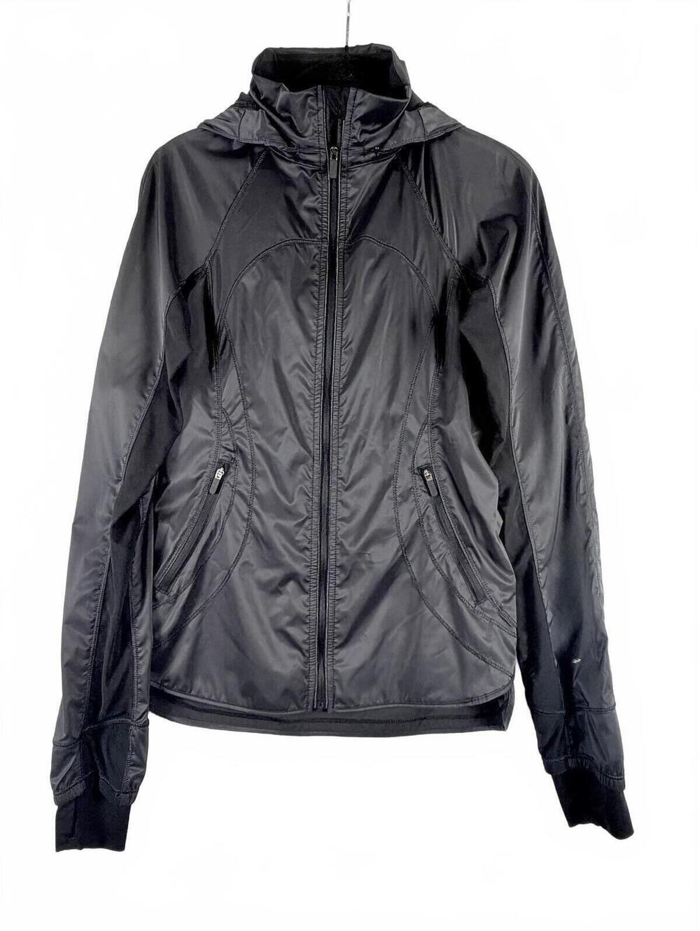 Lululemon Goal Crusher Jacket Black Lightweight Hooded Run Shell NWOT Size 2